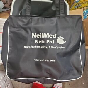 NeilMed Neti Pot Large Tote Bag Black Zippered Medical Rep Doctor Pharmaceutical